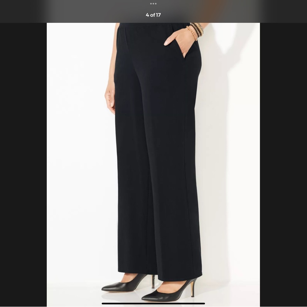 Catherine’s Women’s 2XL Plus Size Anyware Black Wide Leg Pull On Pants. - Picture 2 of 4